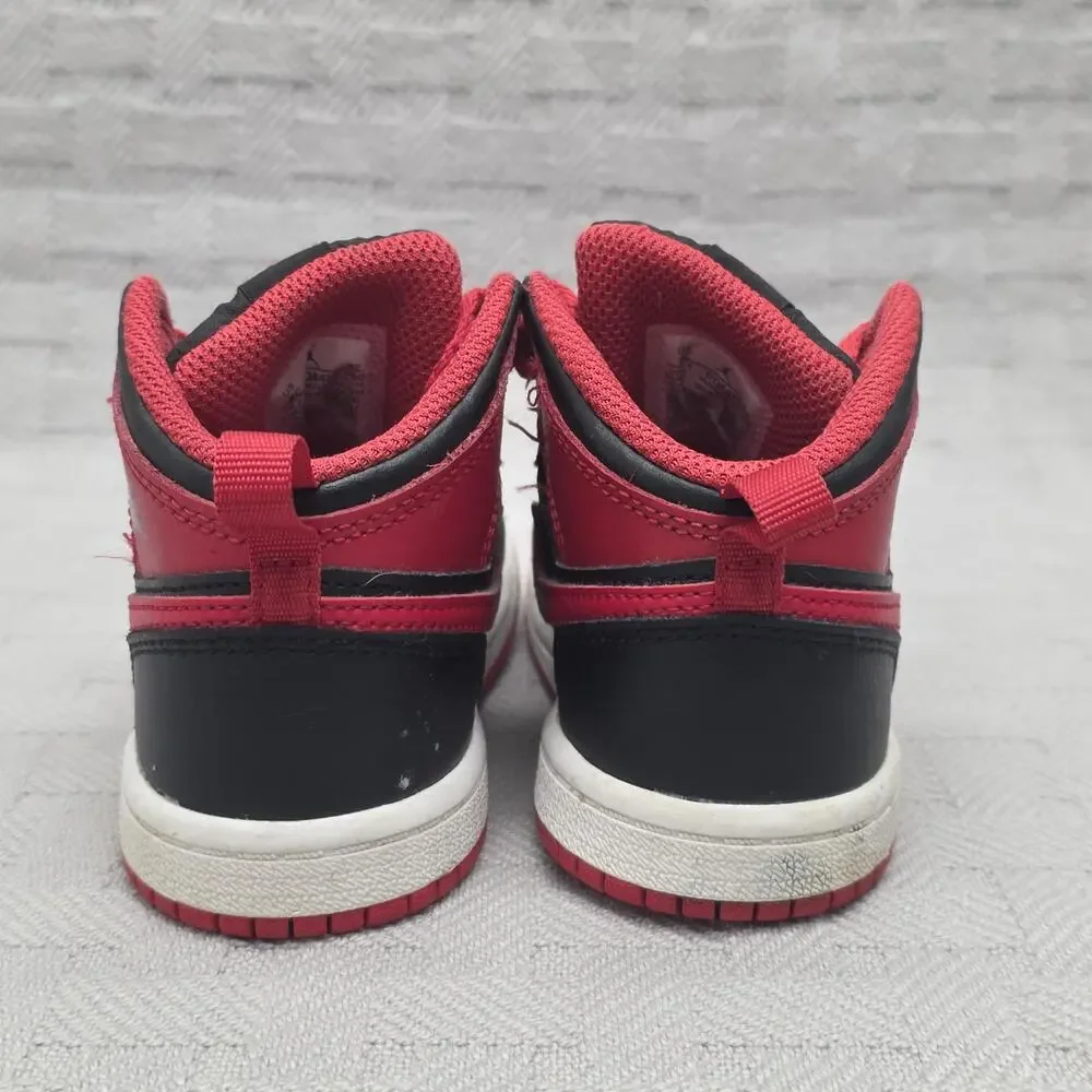 Nike Air Jordan 1 Mid Alternate Bred Child Size 8C DQ8425-060 Red